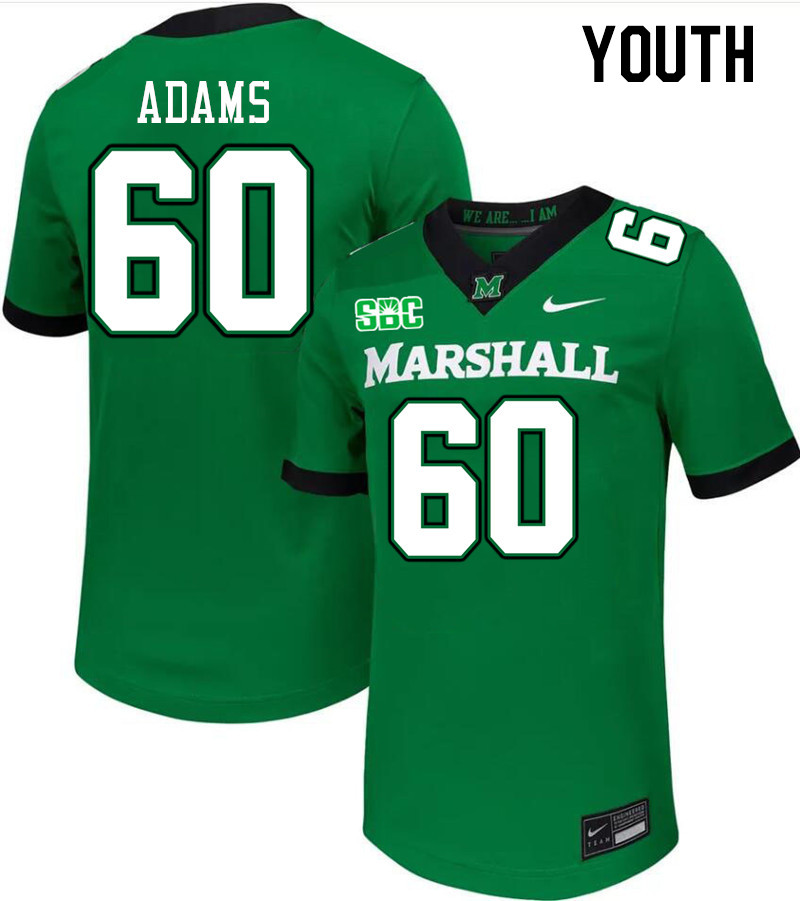 Youth #60 Shunmarkus Adams Marshall Thundering Herd SBC Conference College Football Jerseys Stitched
